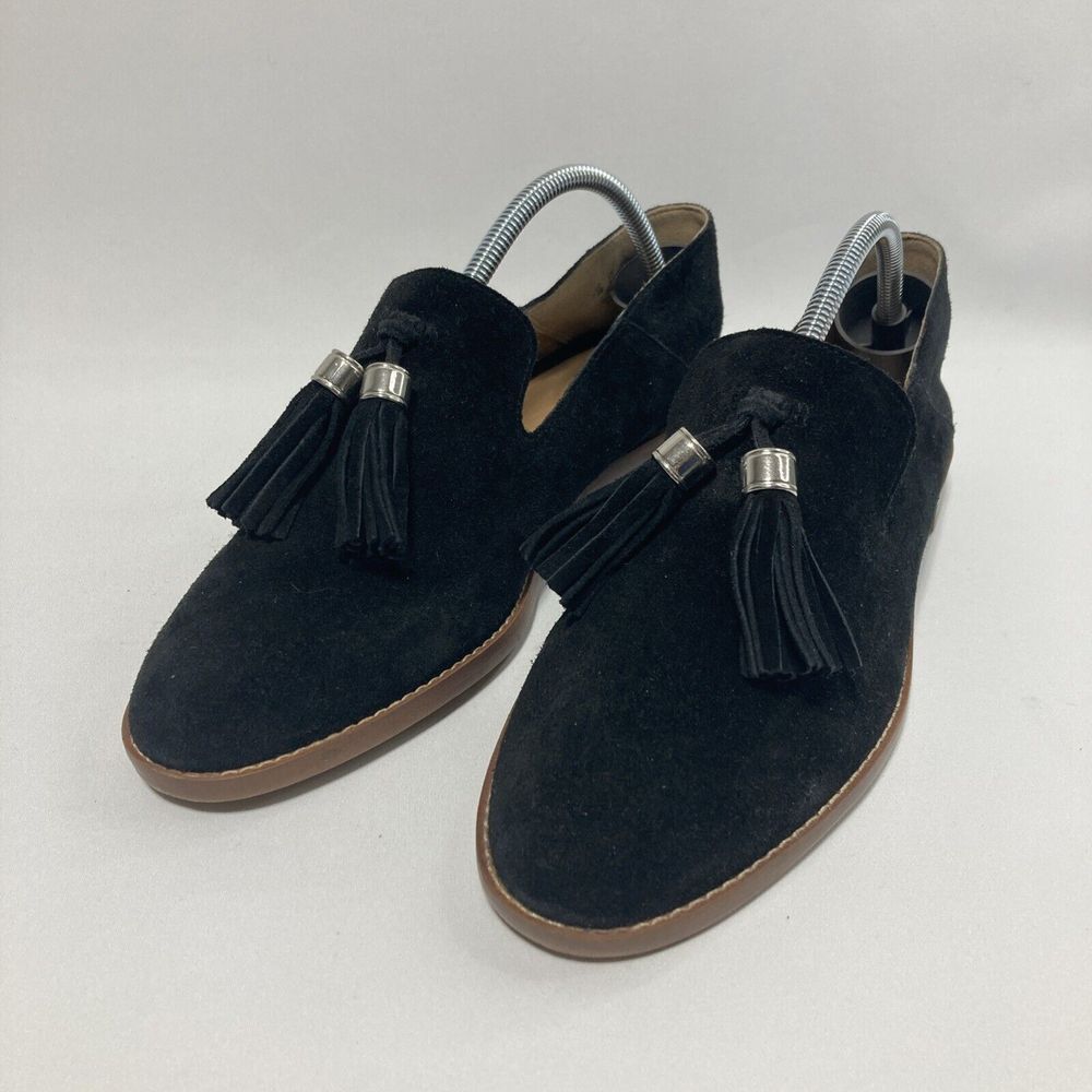 Franco Sarto L-Hadden Womens Sz 7.5 M‎ Suede Loafers Slip On Shoes With Tassels
